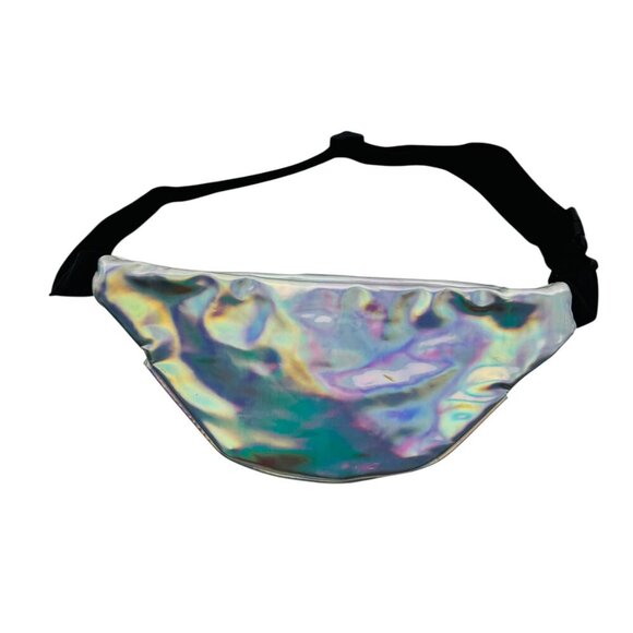Raising Canes Silver Holographic Adjustable Strap Fanny Pack - Picture 4 of 8